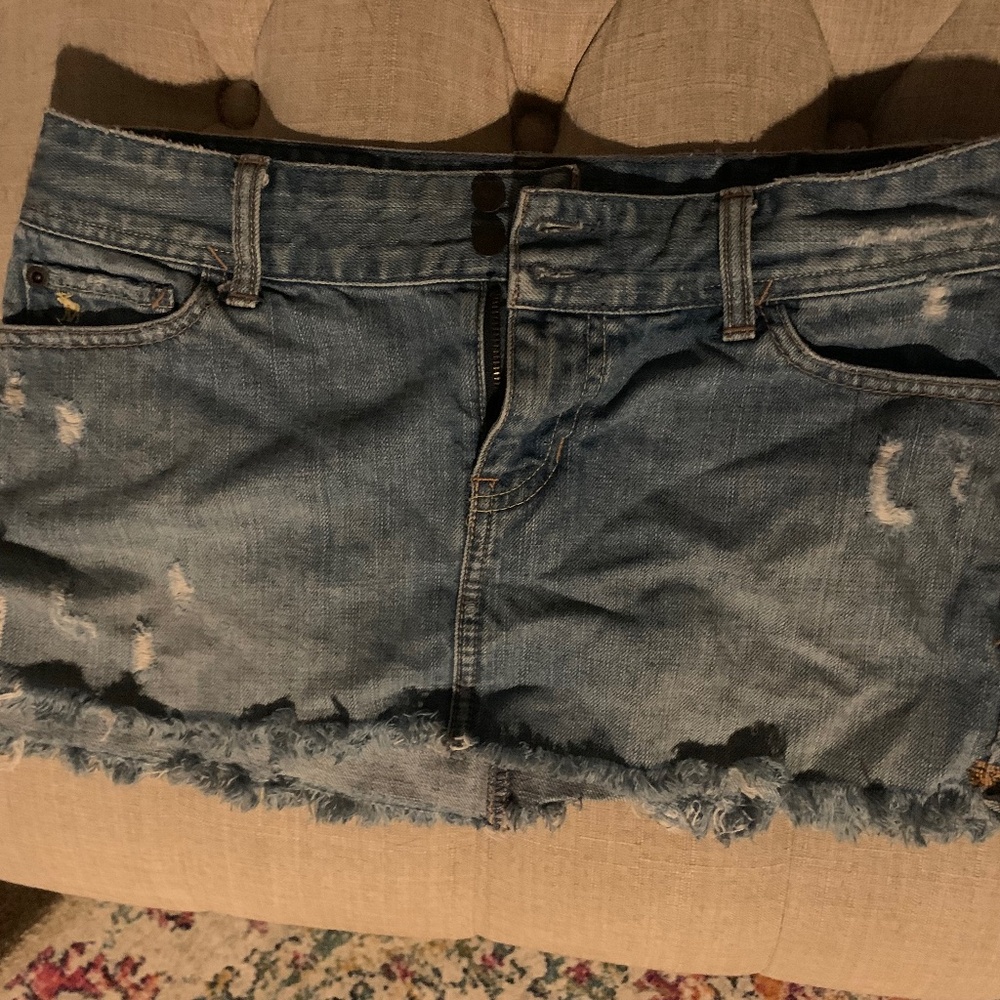 Abercrombie and Fitch distressed jean skirt